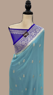 Pure Georgette Banarasi Handloom Saree - The Handlooms