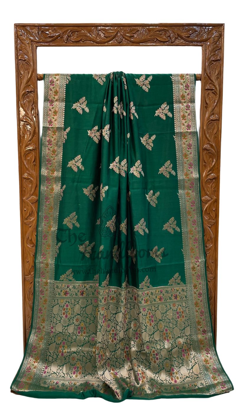 Pure Chiniya Silk Handloom Banarasi Saree - The Handlooms