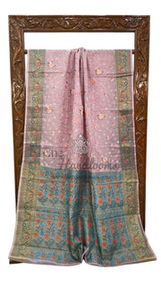 Tussar Silk Handloom Banarasi Saree With Chikankari - The Handlooms