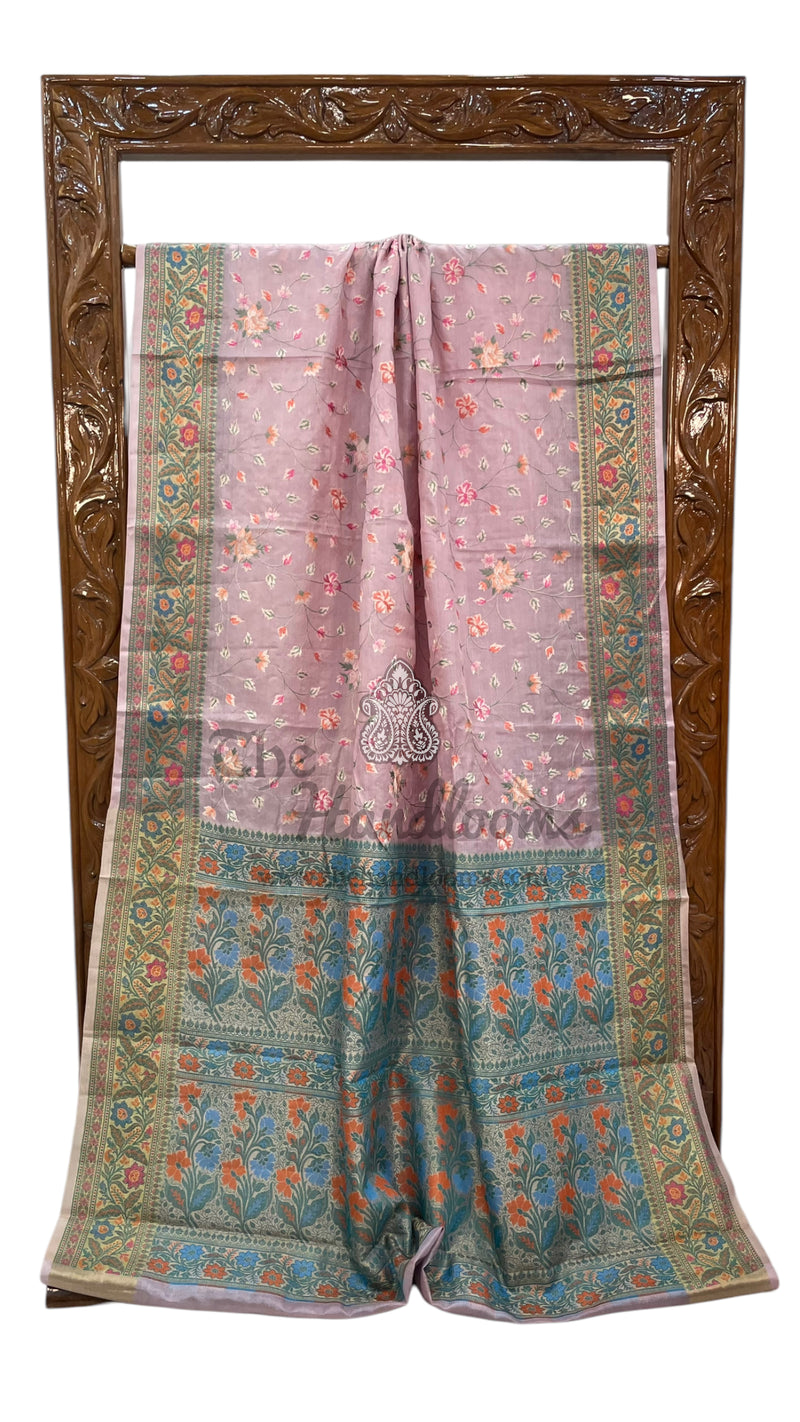 Tussar Silk Handloom Banarasi Saree With Chikankari - The Handlooms