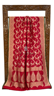 Pure Katan Silk Banarasi Handloom Saree - All over Sona Roopa Jaal work - The Handlooms