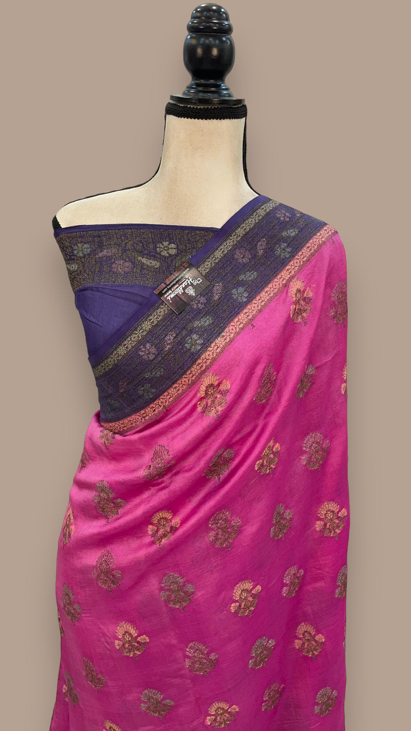Pure Butter Crepe Banarasi Saree - The Handlooms
