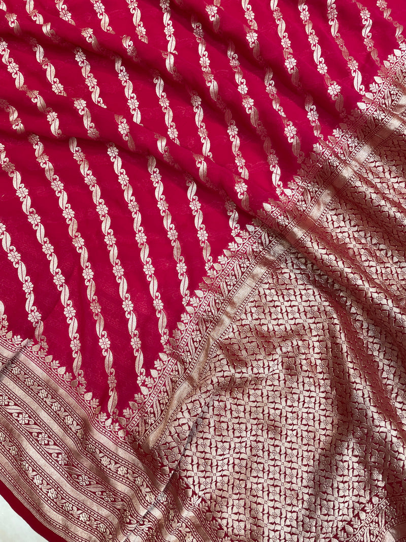 Pure Khaddi Georgette Handloom Banarasi Saree - The Handlooms