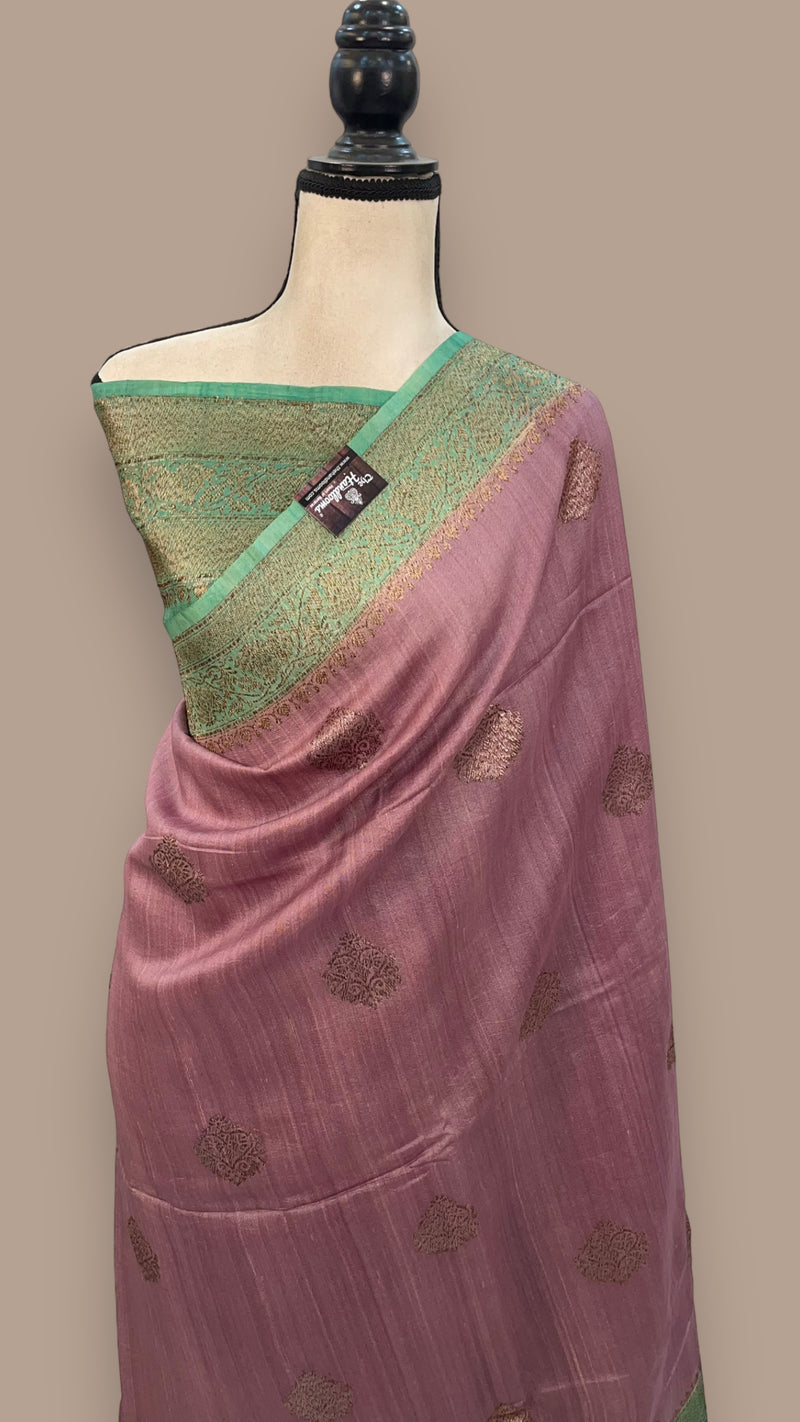 Pure Tussar Silk Handloom Banarasi Saree - The Handlooms