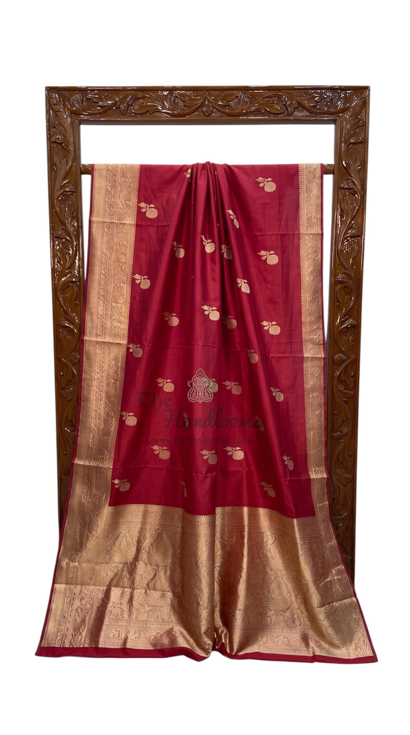 Pure Katan Silk Banarasi Handloom Saree - All Over Kadua Motifs