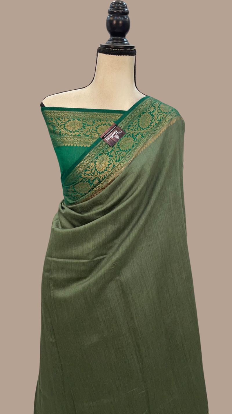 Moonga Georgette Handloom Banarasi Saree - The Handlooms
