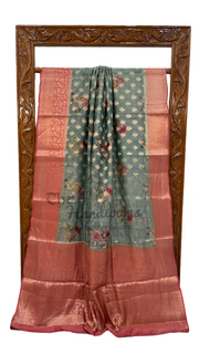 Pure Chiniya Silk Digital Print Handloom Banarasi Saree - The Handlooms