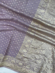 Moonga Georgette Handloom Banarasi Saree - The Handlooms