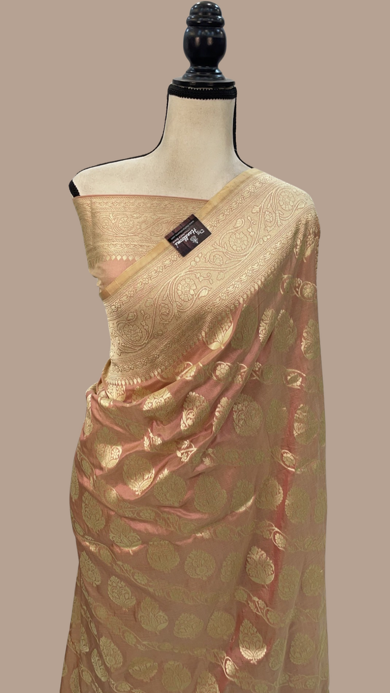 Pure Katan Silk Banarasi Handloom Saree - All Over Jaal Work - The Handlooms