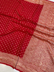 Pure Khaddi Georgette Dupatta - water zari - The Handlooms