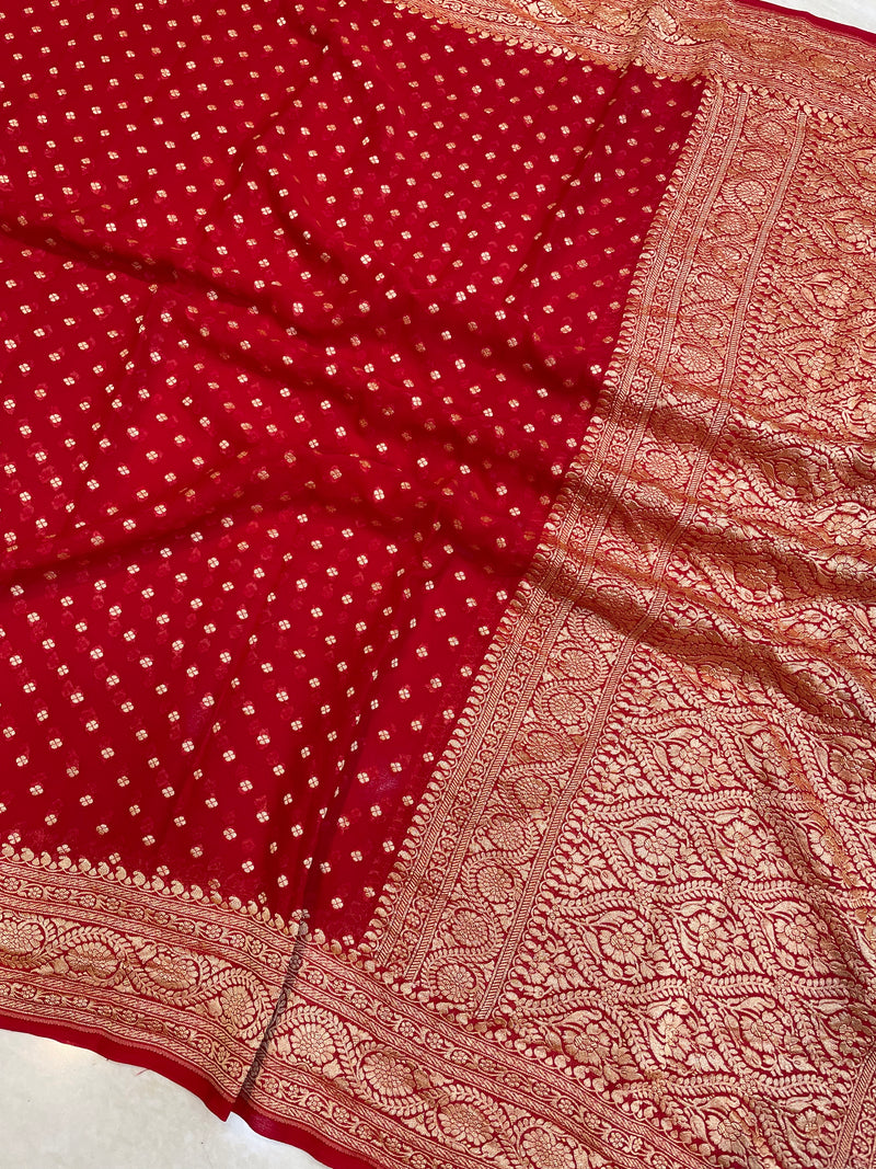 Pure Khaddi Georgette Dupatta - water zari - The Handlooms