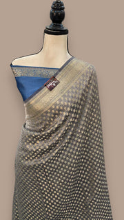 Pure Kora Tissue Crush Handloom Banarasi Saree - The Handlooms