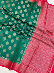 Pure Dupion Silk Banarasi Saree - The Handlooms