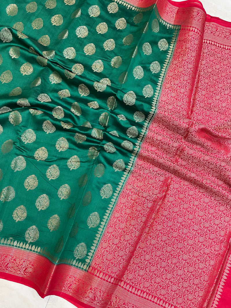 Pure Dupion Silk Banarasi Saree - The Handlooms