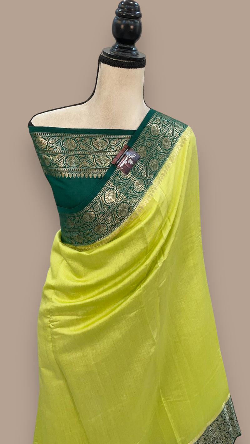 Pure Chiniya Silk Khaddi Handloom Banarasi Saree - The Handlooms
