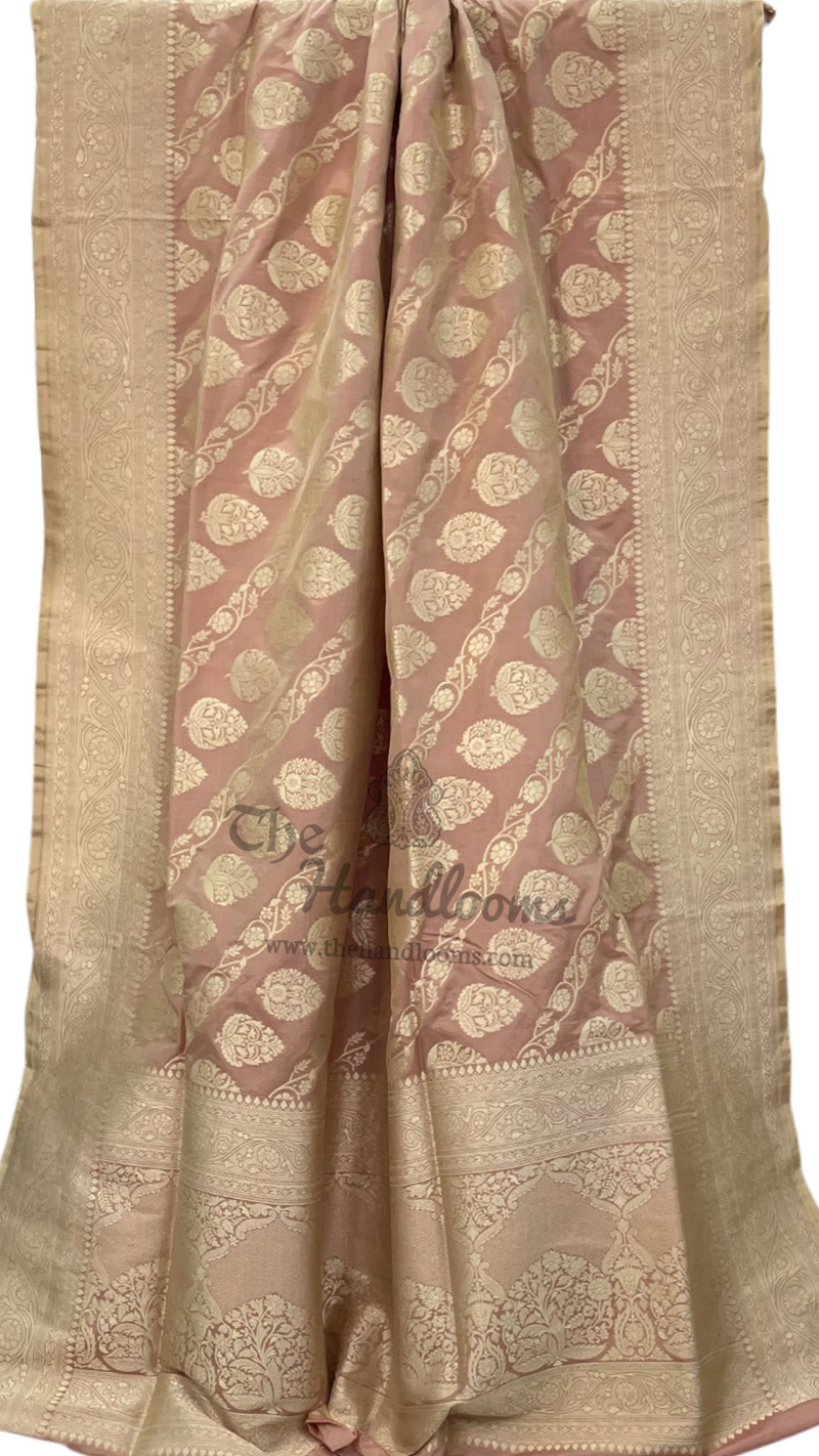 Pure Katan Silk Banarasi Handloom Saree - All Over Jaal Work - The Handlooms