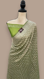 Pure Kora Tissue Crush Handloom Banarasi Saree - The Handlooms