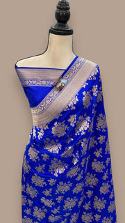 Pure Katan Silk Banarasi Handloom Saree - All over Jaal work - The Handlooms