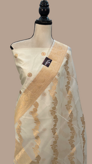 Pure Katan Silk Handlooms Banarasi Dress material With Organza Dupatta - The Handlooms