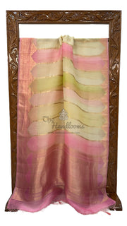 Pure Kora Handloom Banarasi Saree -Rangkat - The Handlooms
