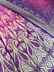 Pure Khaddi Georgette Bandhani Handloom Banarasi Lehenga - The Handlooms