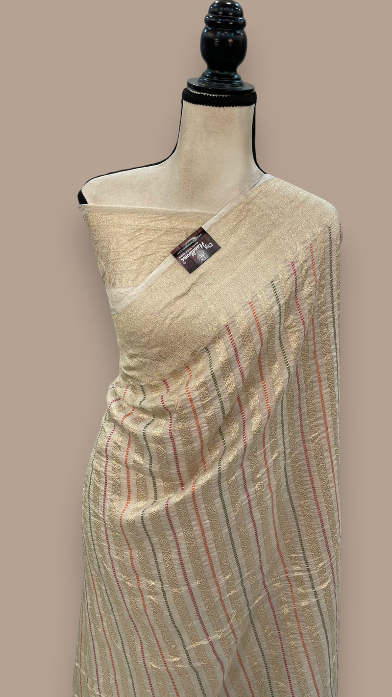 Tussar Georgette Handloom Banarasi Saree - The Handlooms