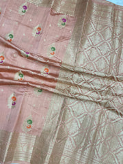 Pure Dupion Silk Banarasi Saree - Gold Zari - The Handlooms