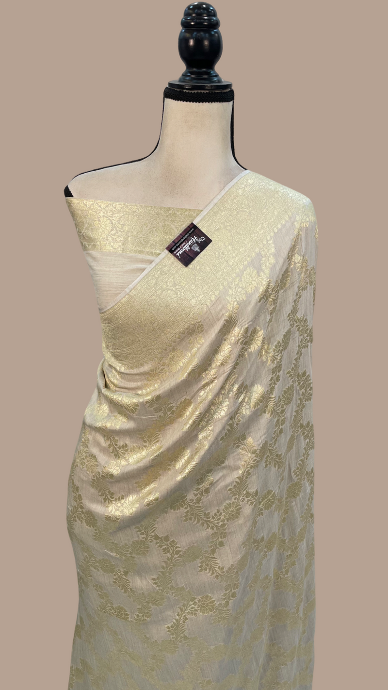 Moonga Georgette Handloom Banarasi Saree - The Handlooms