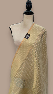 Pure Tissue Reshmi Zari Banarasi Brocade Handloom Dupatta - The Handlooms