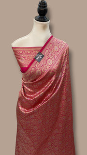Regal Pure Katan Silk Banarasi Saree – Handwoven Tanchui Brocade With Meenakari - The Handlooms