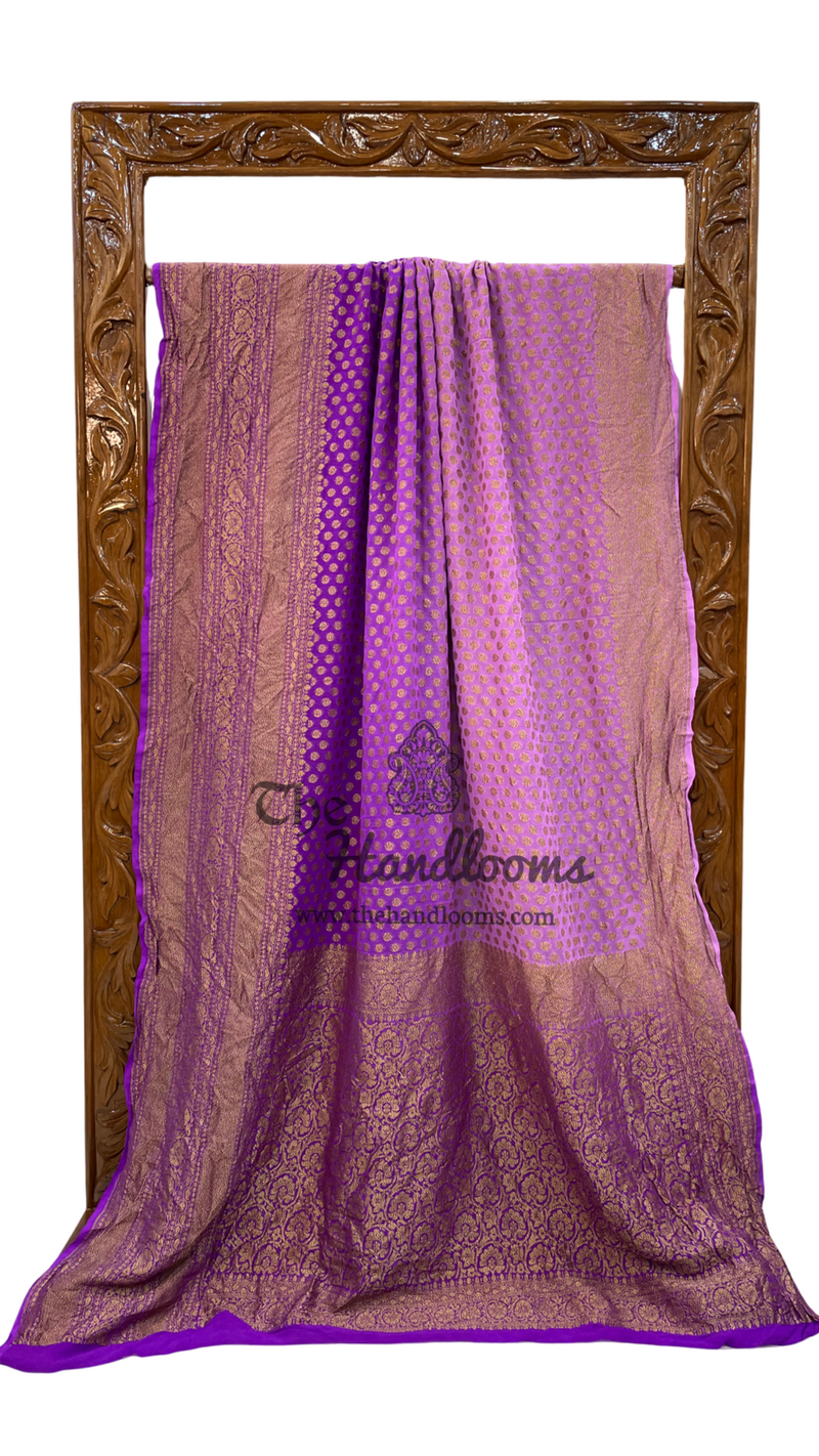 Khaddi Georgette Banarasi Saree -  Antique zari - The Handlooms