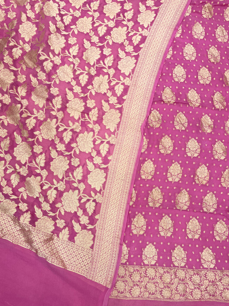 Khaddi Georgette Handlooms Banarasi Dress material - The Handlooms