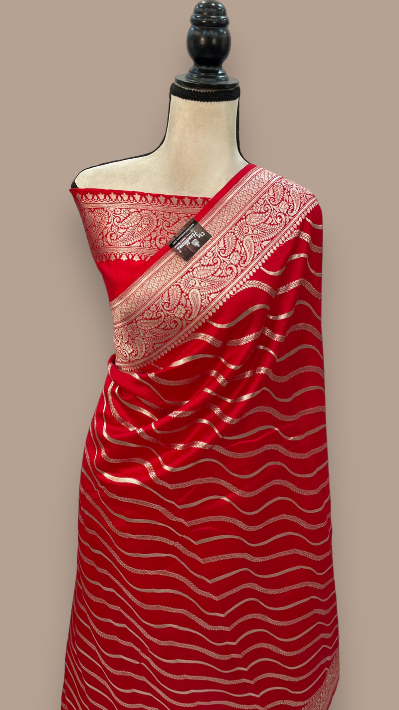 Pure Khaddi Chiniya Handloom Banarasi Saree - The Handlooms