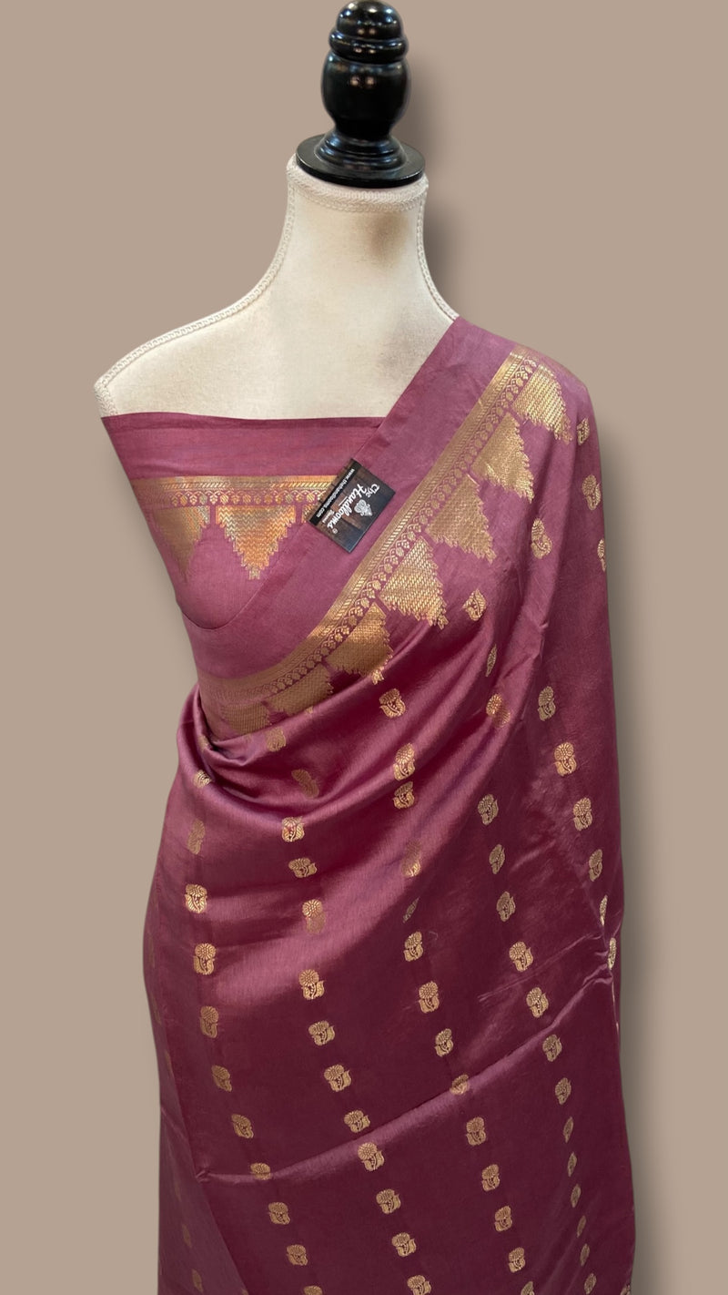 Pure Mango Silk Banarasi Handloom Saree - The Handlooms