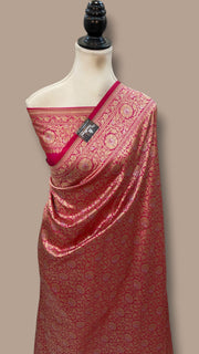 Regal Pure Katan Silk Banarasi Saree – Handwoven Tanchui Brocade With Meenakari - The Handlooms