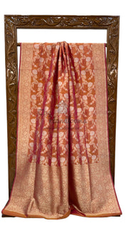 Pure Katan Silk Banarasi Handloom Saree - All over Sona Roopa Jaal work - The Handlooms