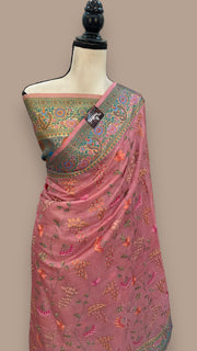 Tussar Silk Handloom Banarasi Saree With Chikankari - The Handlooms