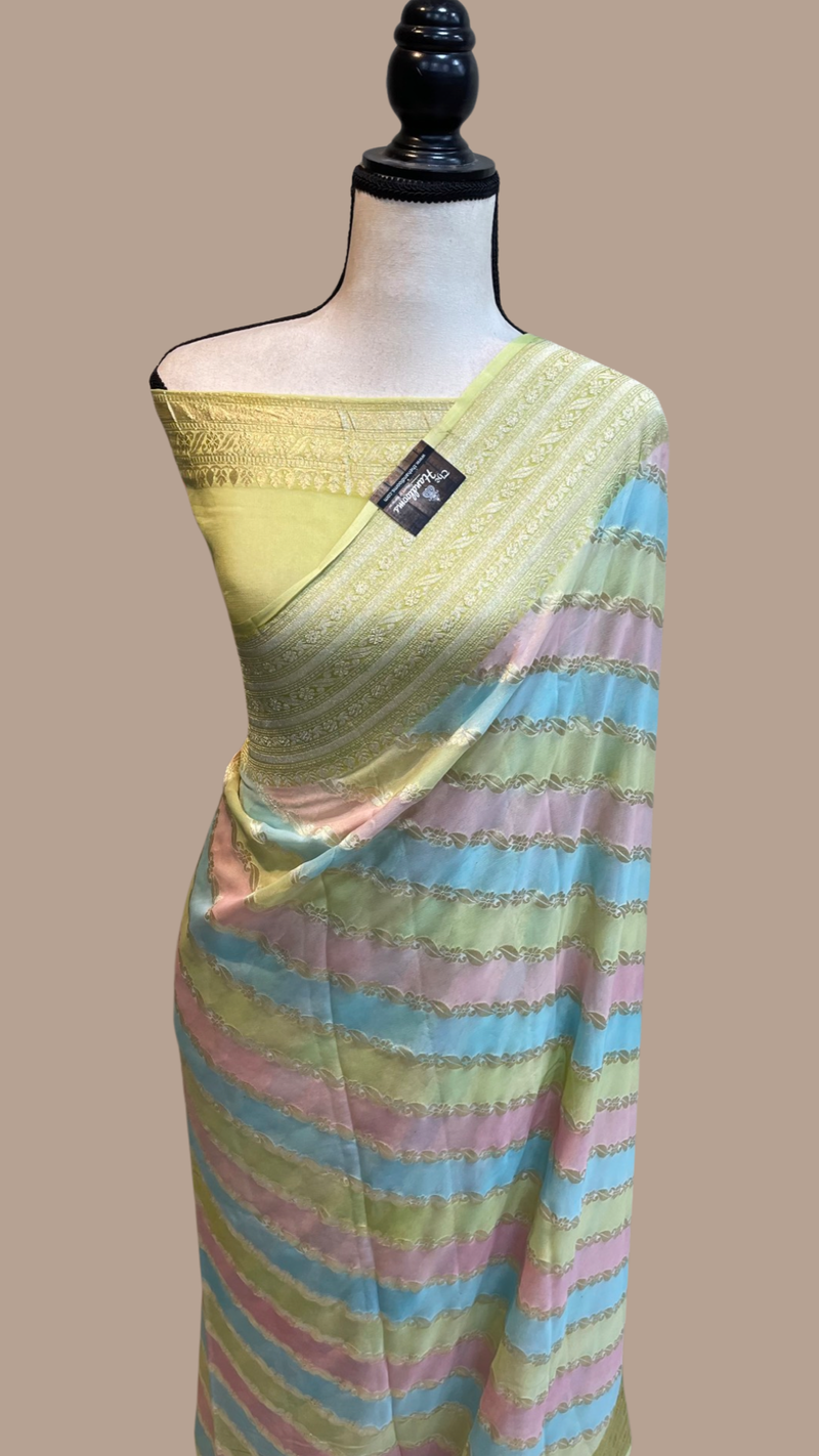 Khaddi Georgette Handloom Banarasi Saree - The Handlooms