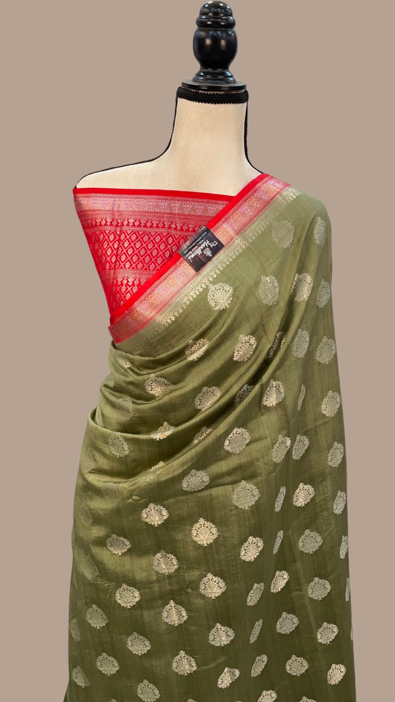 Pure Chiniya Silk Handloom Banarasi Saree - The Handlooms