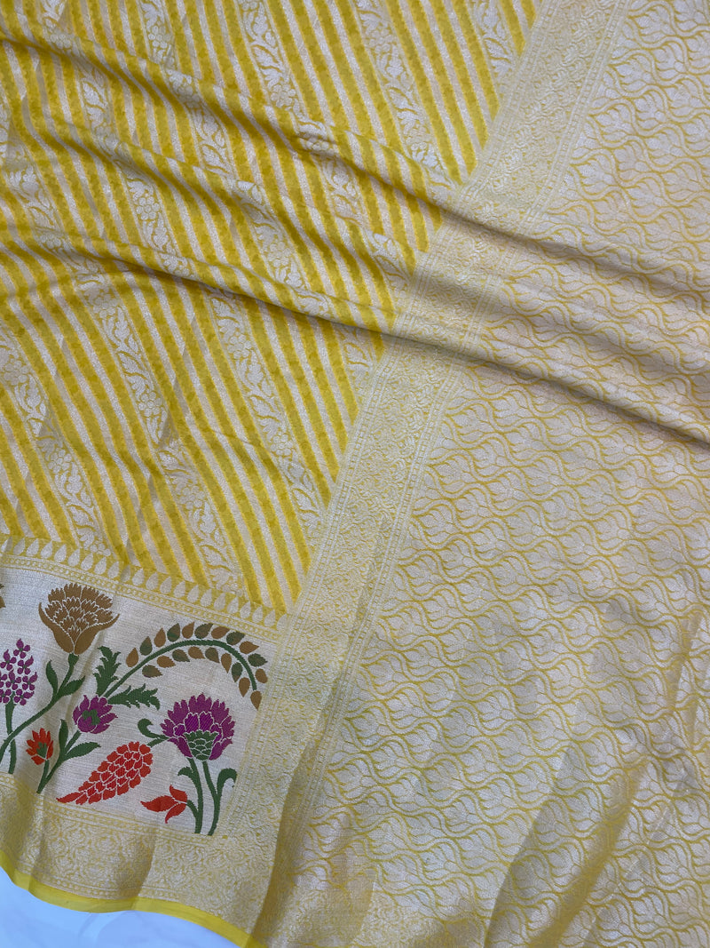 Pure Chiffon Khaddi Banarasi Saree - The Handlooms