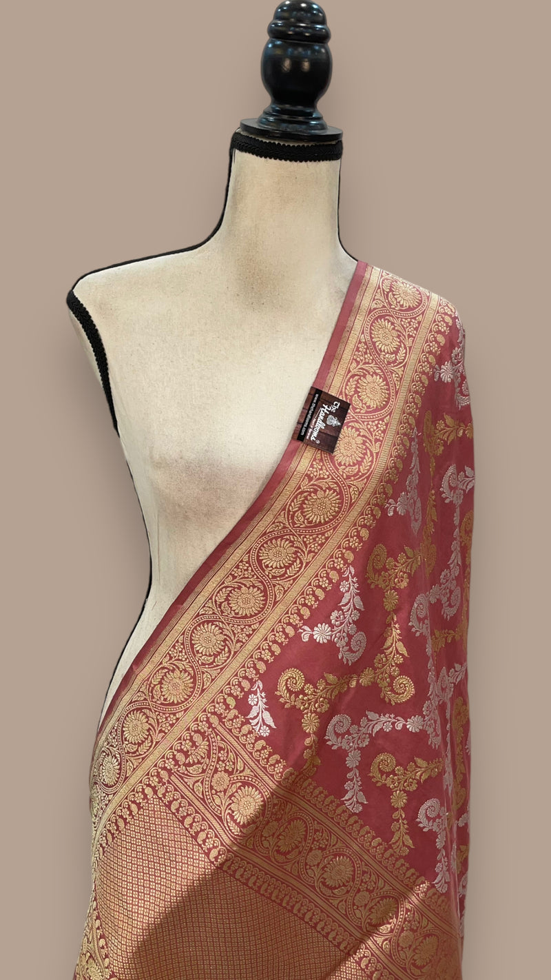 Pure Katan Silk Banarasi kadua jangla dupatta - The Handlooms