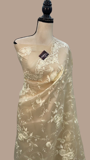 Organza Chikankari Handloom Banarasi Saree - The Handlooms