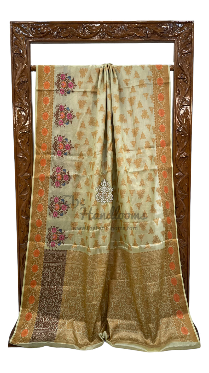Pure Tussar Silk Handloom Banarasi Saree - The Handlooms