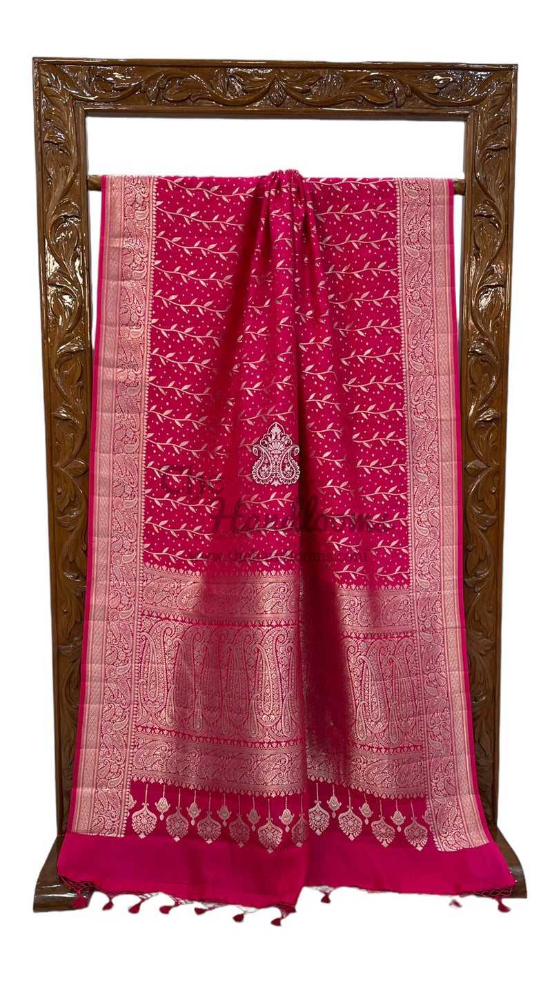 Pure Khaddi Chiniya Handloom Banarasi Saree - The Handlooms