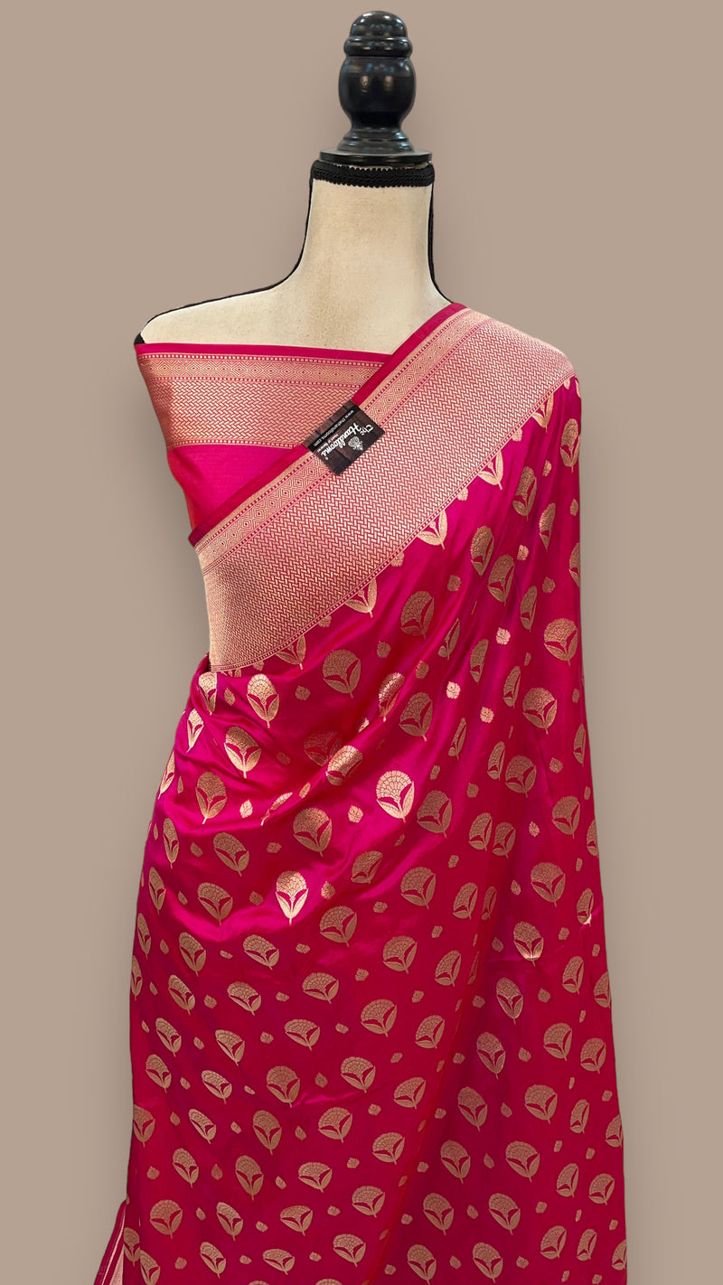 Pure Katan Silk Banarasi Handloom Saree - All over jaal work - The Handlooms