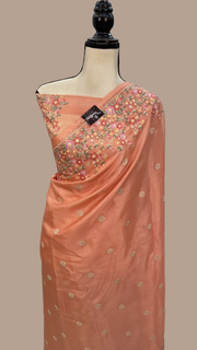 Tushar Silk Handloom Banarasi Saree With Chikankari - The Handlooms