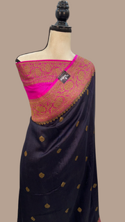 Tussar Georgette Handloom Banarasi Saree - All over kadua work - The Handlooms