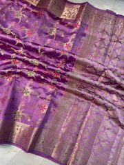 Pure Dupion Silk Banarasi Saree - Gold Zari - The Handlooms