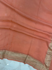 Pure Khaddi Georgette Dupatta - water zari - The Handlooms