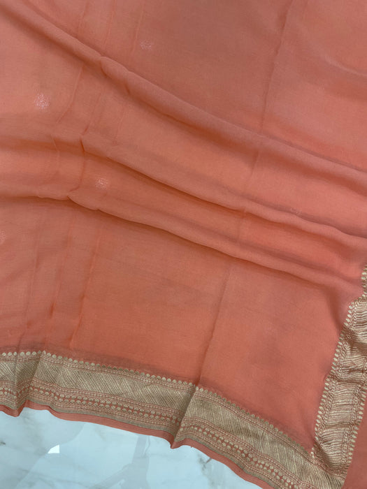 Pure Khaddi Georgette Dupatta - water zari